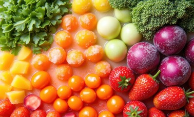Vibrant assortment of fresh fruits and vegetables