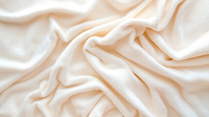 Obraz premium Cream fabric texture, soft folds, closeup view, background for design
