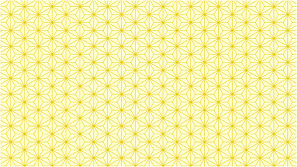  和風 麻の葉模様 背景素材テクスチャ ベクター 16:9 動画 サイズ対応 チラシ パンフレット WEB広告バナー 黄色