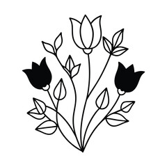 luxurious botanical illustration with metallic gol © probadhon