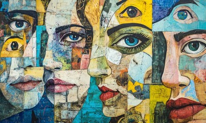 People Faces Collage Set, 