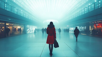 Fototapeta premium Mysterious Afternoon Fog in Osaka Shopping Center