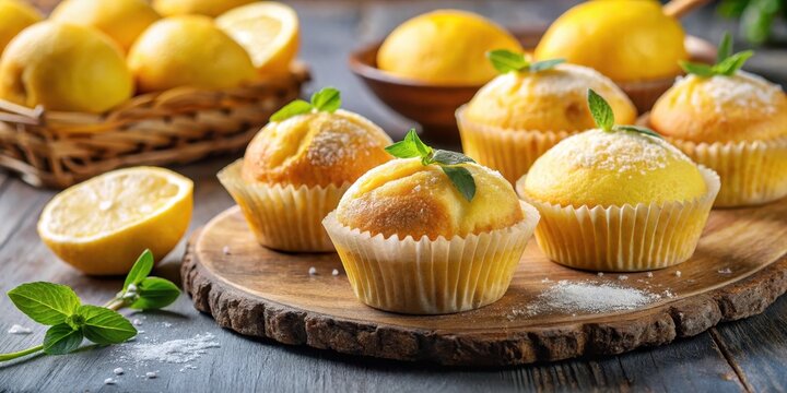 Fresh Magdalenas with lemon zest, pastry, yellow,  pastry, yellow, spring