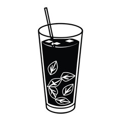 iced tea qlass silhouette 
