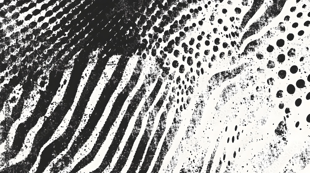 Poster Abstract Monochrome Textured Backdrop with Captivating Geometric Patterns and Optical Illusion Effects