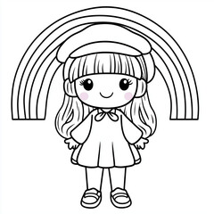 Fototapeta premium Cute little princess in a lovely dress with a happy smile