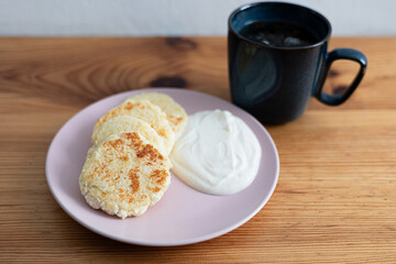 cup of tea and cheese pancakes