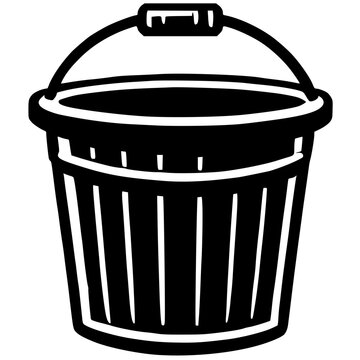 black bucket with handle clip art preview