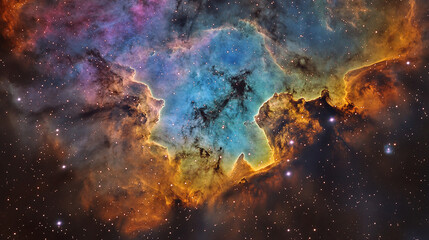 Obraz premium A vast and colorful cosmic nebula in deep space