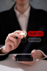 Businessman rejected document business contract failure decision finance problem concept