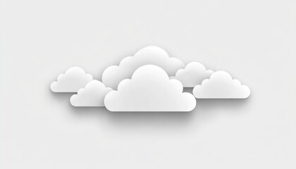 Fototapeta premium White Clouds Floating on a Simple Background