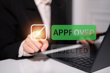 Professional entrepreneur businessman point select approved deal success achievement agreement concept