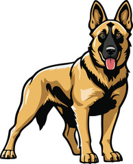 Belgian Malinois dog mascot logo design concept vector illustration white background