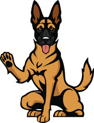 Belgian Malinois dog mascot logo design concept vector illustration white background