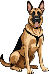 Belgian Malinois dog mascot logo design concept vector illustration white background
