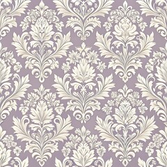 Purple and white floral wallpaper with a lot of detail