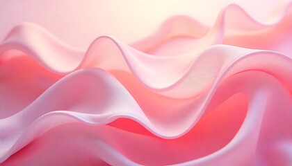 Fototapeta premium Pink Fabric Waves abstract background highlighting sheer fabric layers in pastel light pink colors. pink fabric background
