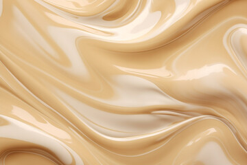 Obraz premium glossy beige liquid oil paint opaque surface waves background
