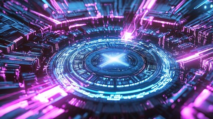 Obraz premium Close-Up View of an Alignment Sensor with Abstract Design Elements