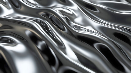 Captivating Metallic Abstract with Mesmerizing Swirling Patterns and Undulating Curves  Vibrant dynamic and visually striking this image showcases a fluid three dimensional composition of glossy