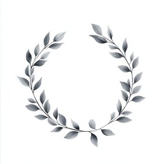 A beautiful olive wreath design featuring delicate leaves, perfect for decoration and symbolic representations. for wedding card