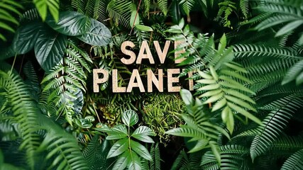save the planet: lush greenery and eco-friendly message in nature conservation video