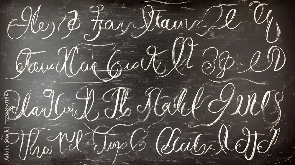 Aufkleber chalkboard message with elegant script lettering and vintage textured background  Handwritten quote or motivational words on classic blackboard  Educational or concept