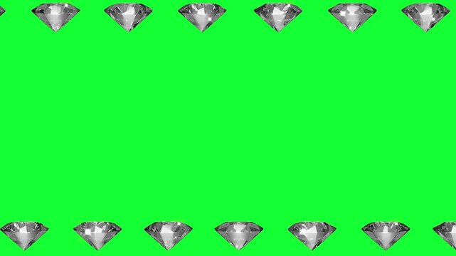 Diamonds patterns line design motion green screen.