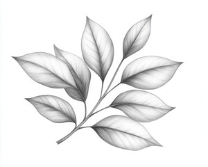 A detailed illustration of delicate leaves arranged artistically, showcasing nature's beauty and intricate structures. for wedding card