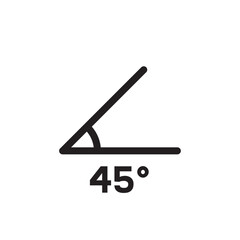 45 degree angle icon for geometry and mathematical measurement use