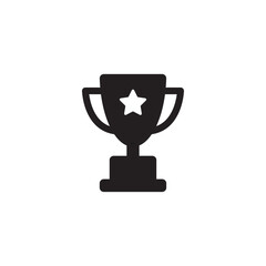 Winner icon with trophy and star for achievement and award recognition