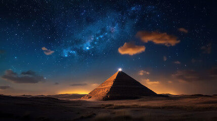 desert pyramid at night star 