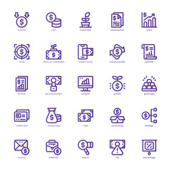Investment Portfolio Icon pack for your website, mobile, presentation, and logo design. Investment Portfolio Icon basic line gradient design. Vector graphics illustration and editable stroke.