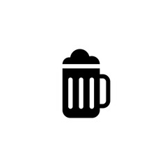 Beer icon with mug for alcoholic drink and bar menu visuals