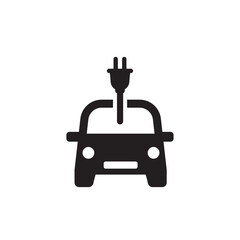 Ecar icon with charger for eco friendly transportation use