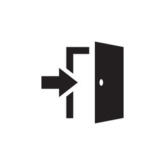 Exit icon with open door for leaving area and emergency wayfinding use
