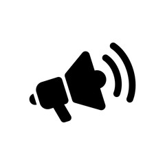 Public speaking icon with loudspeaker for announcements and communication use