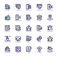 Digital Wallet Icon pack for your website, mobile, presentation, and logo design. Digital Wallet Icon dual tone design. Vector graphics illustration and editable stroke.