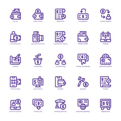 Digital Wallet Icon pack for your website, mobile, presentation, and logo design. Digital Wallet Icon bsic line gradient design. Vector graphics illustration and editable stroke.