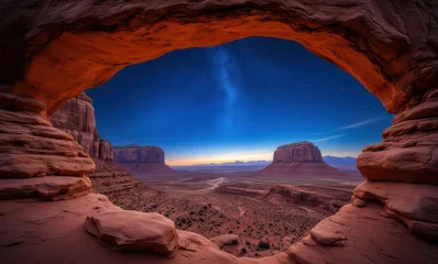 Gardinen Stunning desert landscape at twilight © Alex