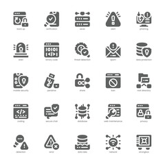 Web Security Icon pack for your website, mobile, presentation, and logo design. Web Security Icon solid design. Vector graphics illustration and editable stroke.