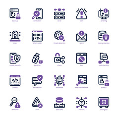 Web Security Icon pack for your website, mobile, presentation, and logo design. Web Security Icon dual tone design. Vector graphics illustration and editable stroke.