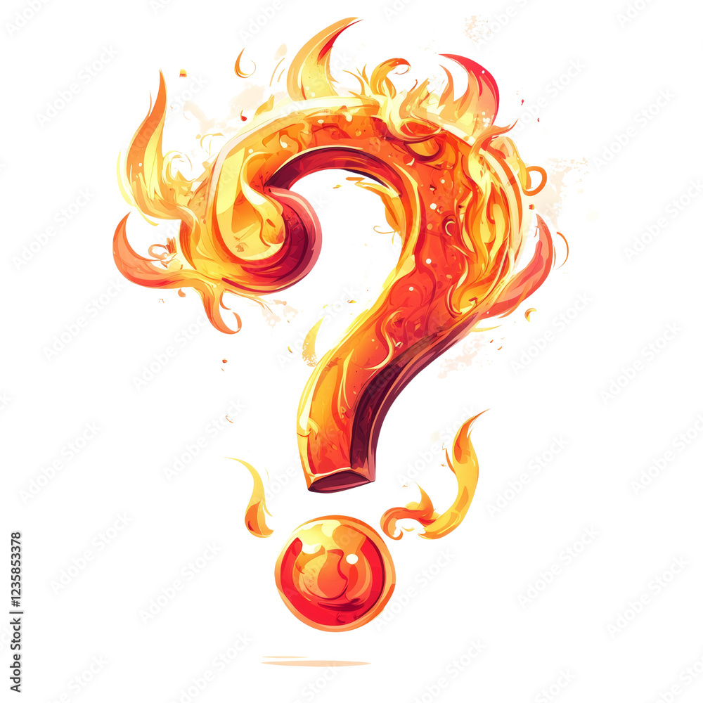 Poster A stylized fiery question mark with a glowing ember below it suggesting mystery and intrigue.