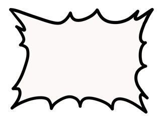 シンプルな叫ぶ吹き出し（黒・白）