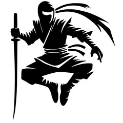 Ninja silhouette vector design