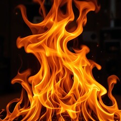 fire flame background, hot fire flame on black background