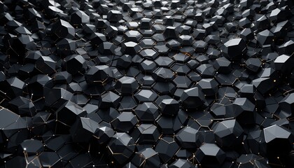 Fototapeta premium A sophisticated background of dark geometric shapes with golden lines