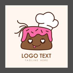 Cute Cake Chef Logo