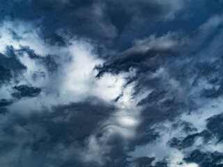 Sky dark cloud storm halloween background rain lightning thunder stormy typhoon Nature light scene...