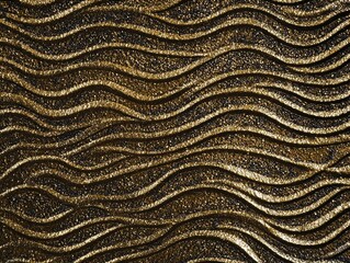 Golden Wave Texture: Abstract image featuring a luxurious, textured background with elegant golden waves, creating a sophisticated and visually appealing pattern.